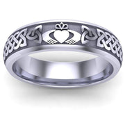 Claddagh Wedding Ring UCL1-14W6M - 14K White Gold - Uctuk