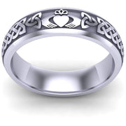 Claddagh Wedding Ring UCL1-14W6M - 14K White Gold - Uctuk