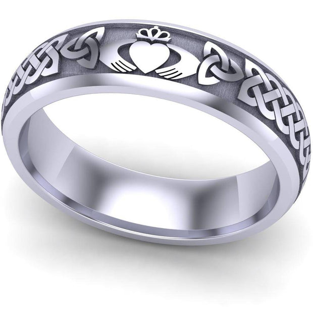 Claddagh Wedding Ring UCL1-14W6M - 14K White Gold - Uctuk