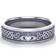 Claddagh Wedding Ring UCL1-14W6MFLAT - 14K White Gold - Uctuk