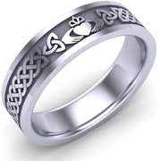Claddagh Wedding Ring UCL1-14W6MFLAT - 14K White Gold - Uctuk