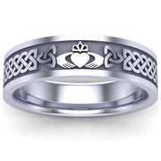 Claddagh Wedding Ring UCL1-14W6MFLAT - 14K White Gold - Uctuk