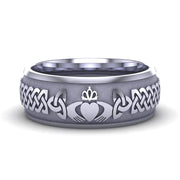 Claddagh Wedding Ring UCL1-14W8M - 14K White Gold - Uctuk