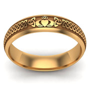 Claddagh Wedding Ring UCL1-14Y5LIGHT - 14K Yellow Gold LIGHT WEIGHT - Uctuk