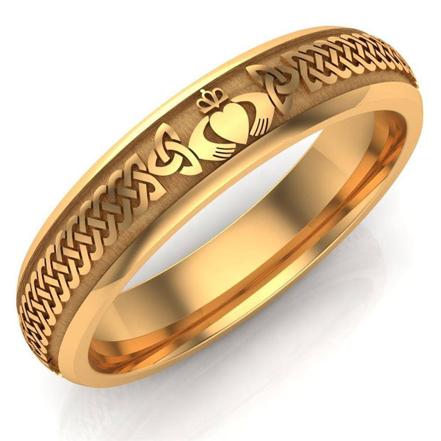 Claddagh Wedding Ring UCL1-14Y5M - 10K/14K/18K Yellow Gold - Uctuk