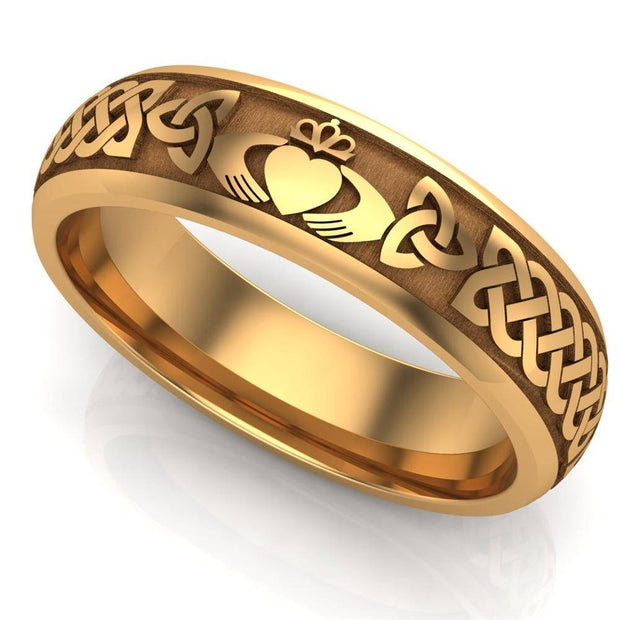 Claddagh Wedding Ring UCL1-14Y6M - 14K Yellow Gold - Uctuk