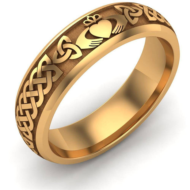 Claddagh Wedding Ring UCL1-14Y6M - 14K Yellow Gold - Uctuk