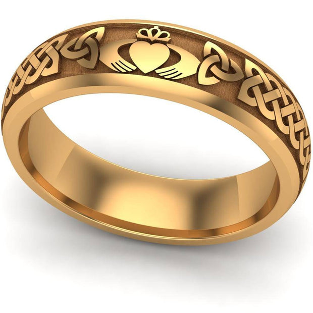 Claddagh Wedding Ring UCL1-14Y6M - 14K Yellow Gold - Uctuk