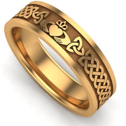 Claddagh Wedding Ring UCL1-14Y6MFLAT - 14K Yellow Gold - Uctuk
