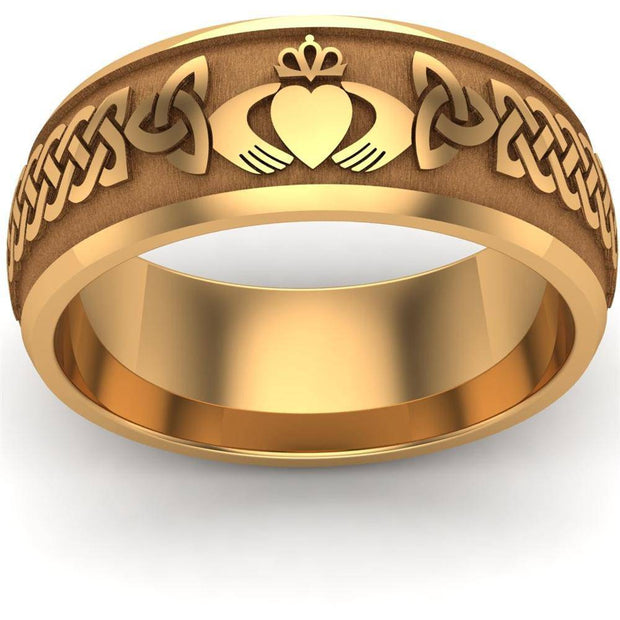 Claddagh Wedding Ring UCL1-14Y8M - 14K Yellow Gold - Uctuk