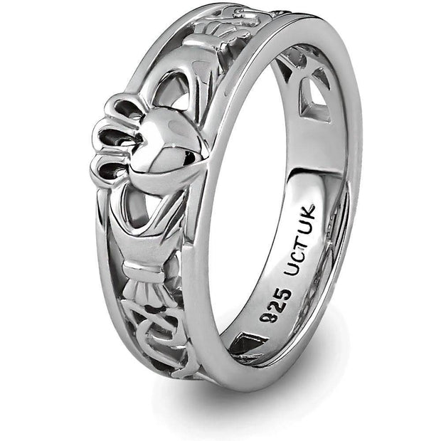 Ladies Sterling Silver ULS-6157 Claddagh Ring - Uctuk