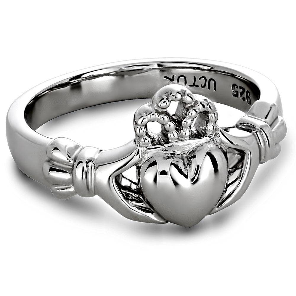 Claddagh Sterling Silver Bracelet 6 piece with extender 8424