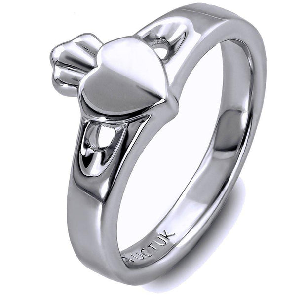 Ladies Silver Claddagh Ring ULS-6166 - Uctuk