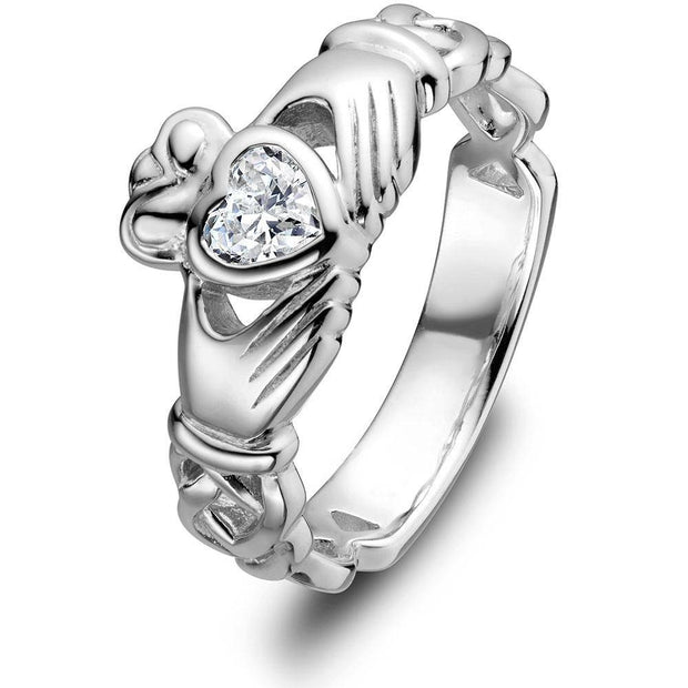 Ladies Silver Claddagh Ring ULS-6340 - Uctuk
