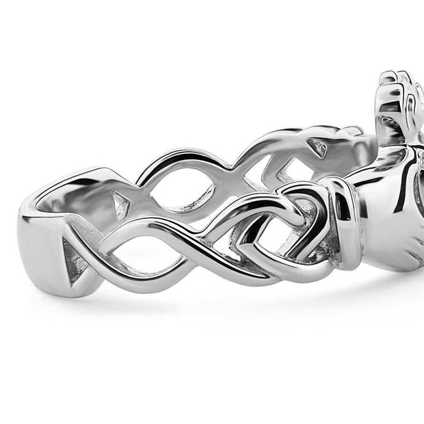 Ladies Silver Claddagh Ring ULS-6340 - Uctuk