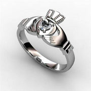 1/10 Carat Diamond Claddagh Engagement Ring WHITE-ASU2-10. - Uctuk