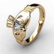 1/4 Carat Diamond Claddagh Engagement Ring YELLOW-ASU2-25 - Uctuk