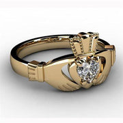 1/4 Carat Diamond Claddagh Engagement Ring YELLOW-ASU2-25 - Uctuk