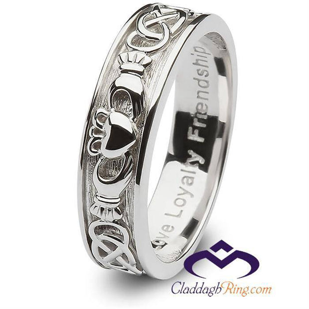 Ladies Sterling Silver Claddagh Wedding Ring SL-SD8 - Uctuk