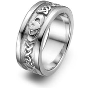 Mens Sterling Silver UMS-6345 Wedding Claddagh Ring - Uctuk