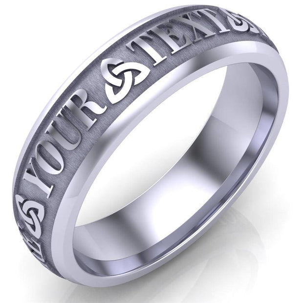 Custom Celtic Wedding Ring CUCEL1-14W6M - Uctuk