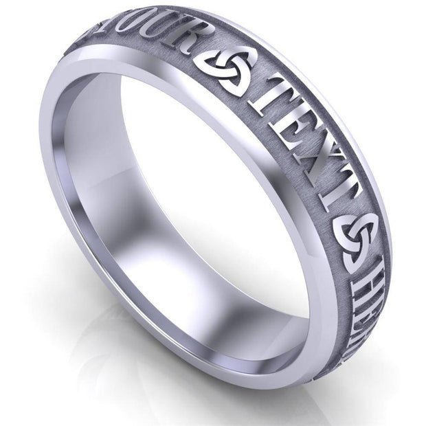 Custom Celtic Wedding Ring CUCEL1-14W6M - Uctuk