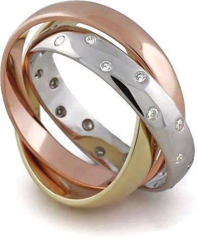 Tricolor Diamond Rolling Ring - BARIS3C - Uctuk