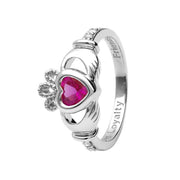 14K Gold Claddagh October Birthstone Ring Pink Sapphire and Diamonds - 14L90PS - Uctuk