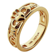 Gold Claddagh Ring ULG-6157Y in 14K Yellow Gold <font color="#FF0000"> IN STOCK!  Ships in 24 Hours!</font> - Uctuk