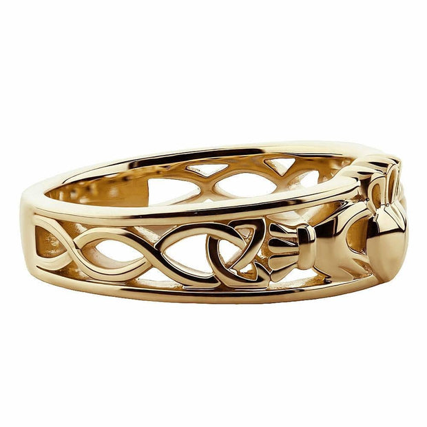 Gold Claddagh Ring ULG-6157Y in 14K Yellow Gold <font color="#FF0000"> IN STOCK!  Ships in 24 Hours!</font> - Uctuk