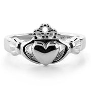 Gold Claddagh Ring ULG-6163W in 14K White Gold <font color="#FF0000"> IN STOCK!  Ships in 24 Hours!</font> - Uctuk