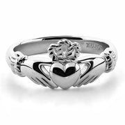 Gold Claddagh Ring ULG-6334W in 14K White Gold <font color="#FF0000"> IN STOCK!  Ships in 24 Hours!</font> - Uctuk