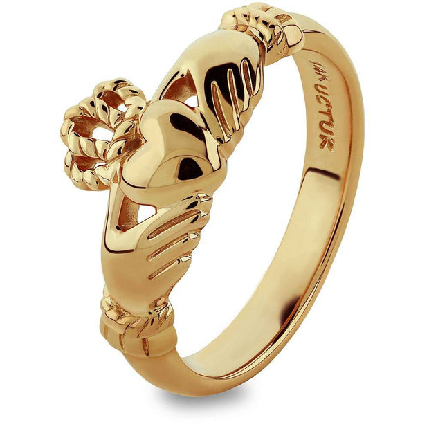 Gold Claddagh Ring ULG-6334Y in 14K Yellow Gold <font color="#FF0000"> IN STOCK!  Ships in 24 Hours!</font> - Uctuk