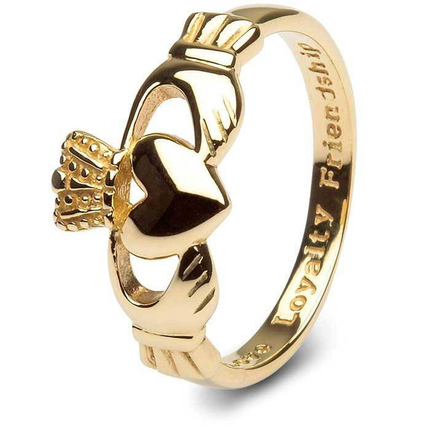 MENS 10K Yellow Gold Claddagh Ring SMG-10G7 . IN STOCK!  Ships in 24 Hours! MADE IN IRELAND! - Uctuk