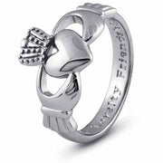 MENS 14K WHITE Gold Claddagh Ring SMG-14G7W - Uctuk