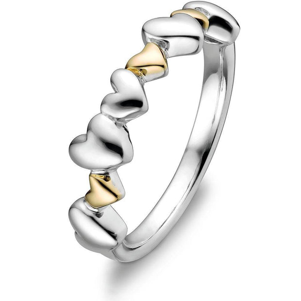 Sterling Silver and 14K Gold Mix Promise Ring ULS-14284 - Uctuk