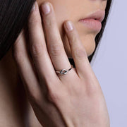 Sterling Silver Love Knot Promise Ring ULS-15255 - Uctuk