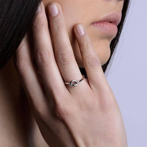 Sterling Silver Love Knot Promise Ring ULS-15255 - Uctuk