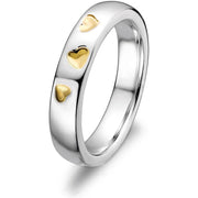 Sterling Silver and 14K Gold Mix Promise Ring ULS-15809 - Uctuk