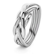 14K White Gold LADIES 4 band Puzzle Ring 4KNGW - Uctuk