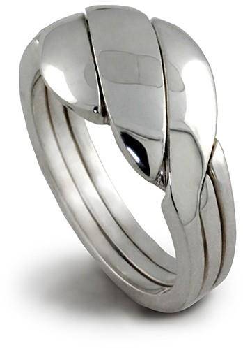 UNISEX band STERLING SILVER Puzzle Ring 3BDS
