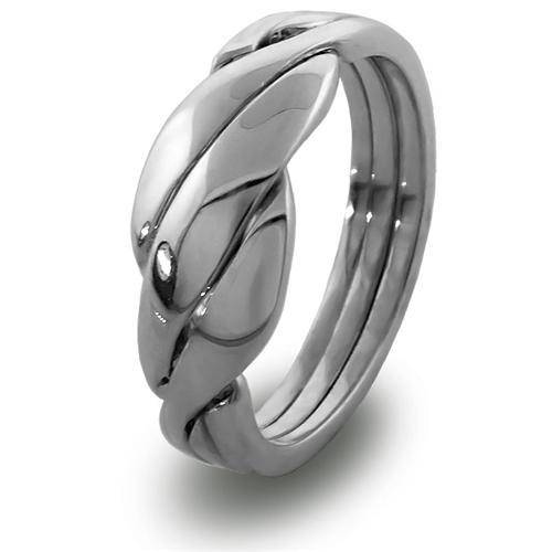 LADIES 3 band STERLING SILVER Puzzle Ring 3TIS - Uctuk