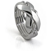 LADIES 4 band STERLING SILVER Puzzle Ring 42SL - Uctuk