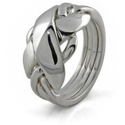 Mens 4 band STERLING SILVER Puzzle Ring 42SM - Uctuk