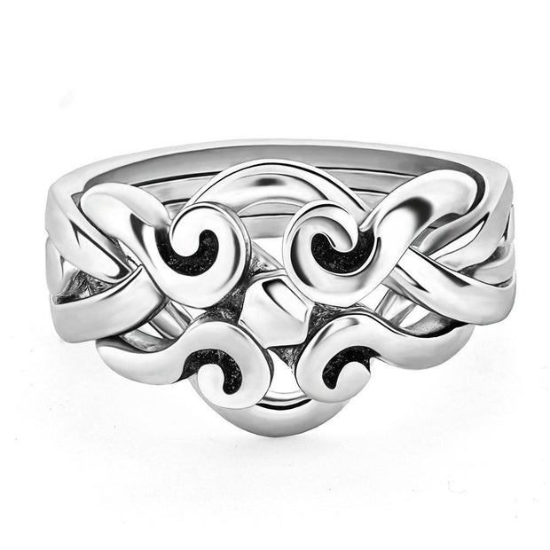 4 band STERLING SILVER Antique looking Celtic Puzzle Ring 4ANS - Uctuk