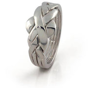 LADIES PLAIN 4 band STERLING SILVER Puzzle Ring 4ASL - Uctuk