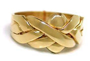 14K Yellow Gold 4 Band Puzzle Ring 4B141 - Uctuk