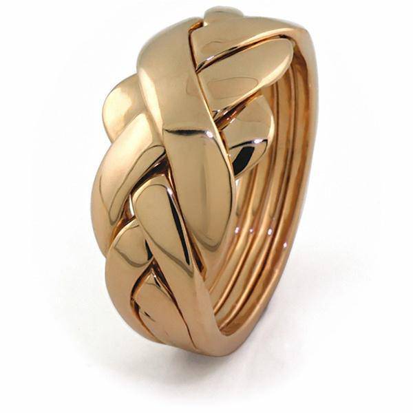 UNISEX 4 band 14K Gold Puzzle Ring 4BDG - Uctuk