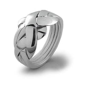 UNISEX 4 band STERLING SILVER Puzzle Ring 4BDS - Uctuk