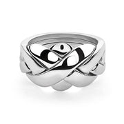 UNISEX 4 band STERLING SILVER Puzzle Ring 4BDS - Uctuk